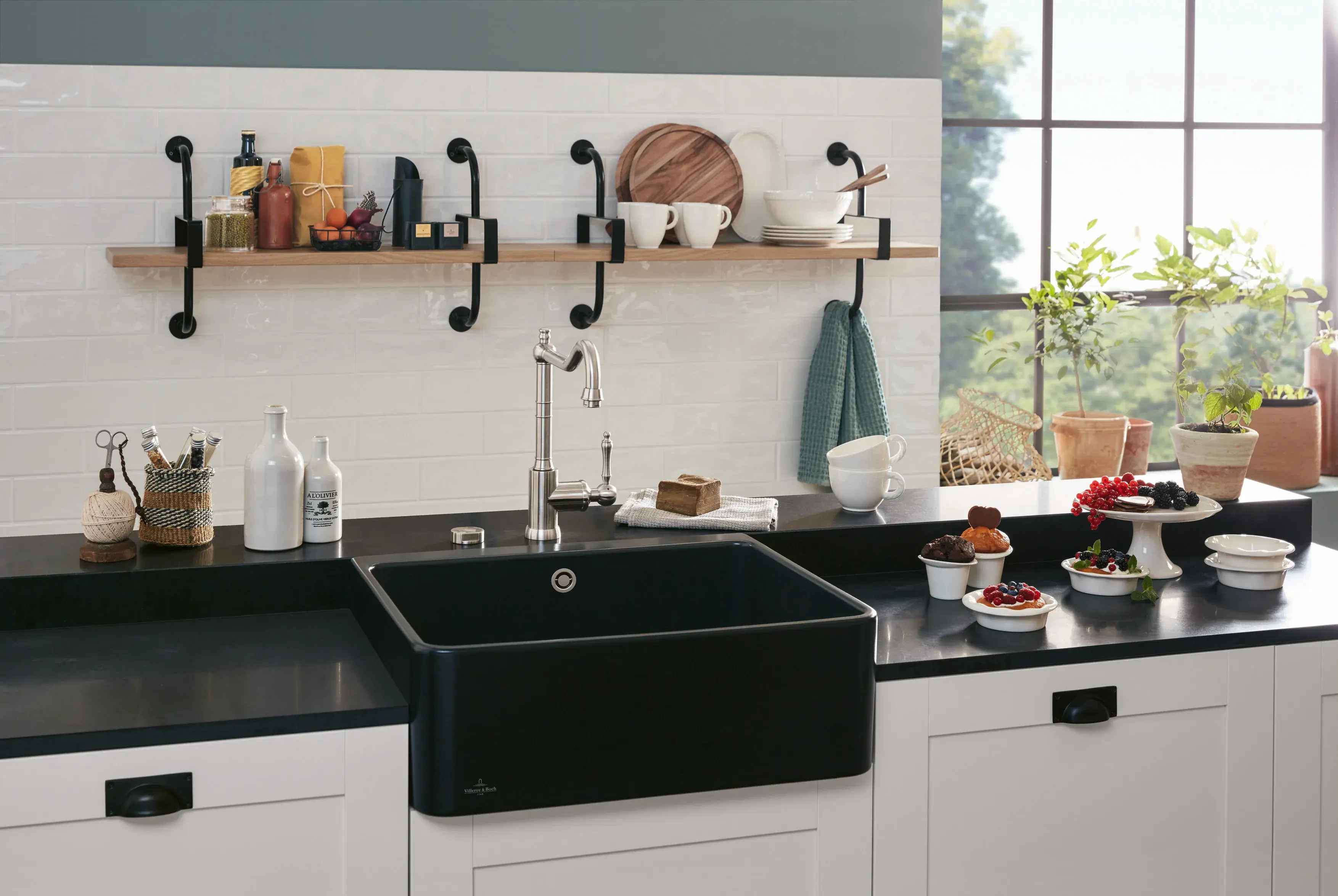 Villeroy & Boch Keramik Spüle schwarz